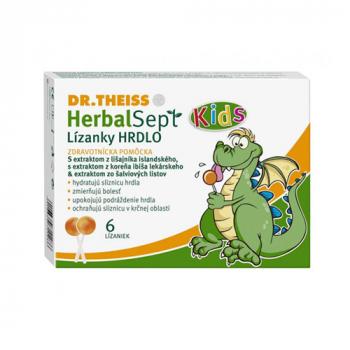 DR.THEISS HerbalSept Kids HRDLO Lízanky 6 ks
